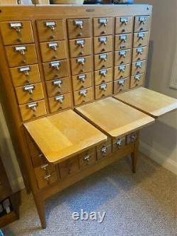 Vintage 20th Century Wooden Library Card Catalog Cabinet