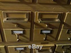 Vintage 35 Drawer Blond Wood Index Library Card Catalog Cabinet Office File