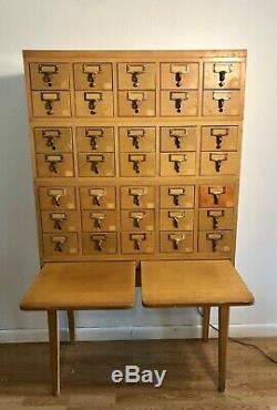 Vintage 35 Drawer Gaylord Oak Stacking Library Card Catalog Cabinet Mid Century