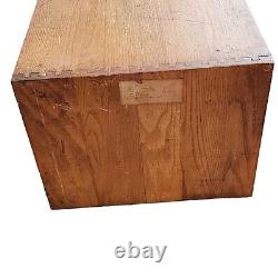 Vintage 4 Drawer Library Card Catalog Box Index Cabinet Dovetail U. S Army Wood