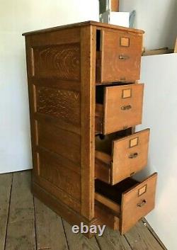 Vintage 4 Drawer Oak File Cabinet- Great Condition