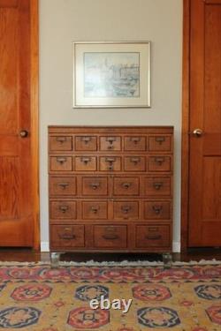 Vintage 6 Drawer Library Card Catalog Dovetail Library Bureau Sole Maker