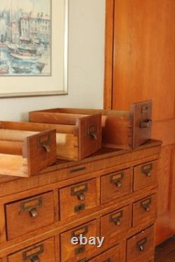 Vintage 6 Drawer Library Card Catalog Dovetail Library Bureau Sole Maker