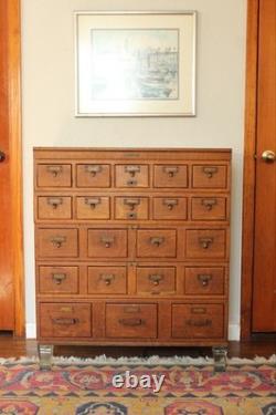 Vintage 6 Drawer Library Card Catalog Dovetail Library Bureau Sole Maker