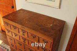 Vintage 6 Drawer Library Card Catalog Dovetail Library Bureau Sole Maker