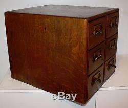 Vintage 6-Drawer Oak Filing Cabinet Dovetail Joints 16 X 13 X 13