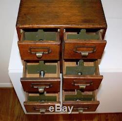 Vintage 6-Drawer Oak Filing Cabinet Dovetail Joints 16 X 13 X 13