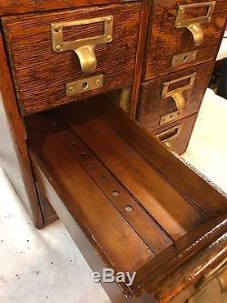 Vintage 6 Drawer Oak Library Card Catalog