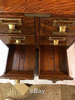 Vintage 6 Drawer Oak Library Card Catalog