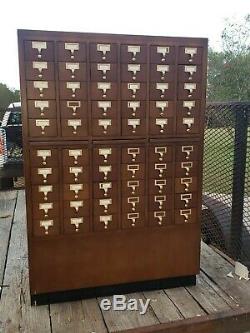 Vintage 60 Drawer Card Catalog Library Maple