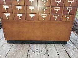 Vintage 60 Drawer Card Catalog Library Maple