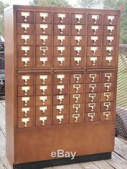 Vintage 60 Drawer Card Catalog Library Maple