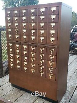 Vintage 60 Drawer Card Catalog Library Maple