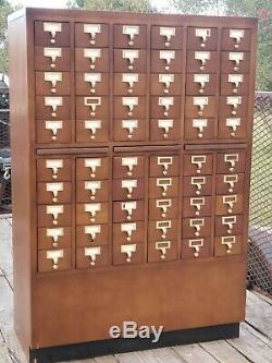 Vintage 60 Drawer Card Catalog Library Maple