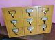 Vintage 9 Drawer Wood Library Card Catalog File Cabinet Gaylord