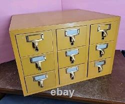 Vintage 9 Drawer Wood Library Card Catalog File Cabinet Gaylord