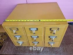 Vintage 9 Drawer Wood Library Card Catalog File Cabinet Gaylord