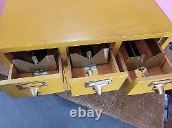 Vintage 9 Drawer Wood Library Card Catalog File Cabinet Gaylord