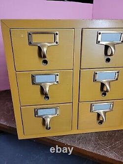 Vintage 9 Drawer Wood Library Card Catalog File Cabinet Gaylord