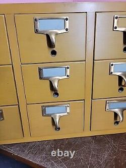 Vintage 9 Drawer Wood Library Card Catalog File Cabinet Gaylord