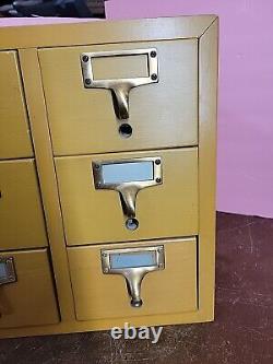 Vintage 9 Drawer Wood Library Card Catalog File Cabinet Gaylord