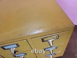 Vintage 9 Drawer Wood Library Card Catalog File Cabinet Gaylord