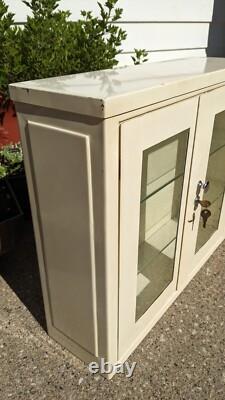 Vintage A. S. Aloe Art Deco Medical Cabinet Steel/Glass Floor/Wall Hanging