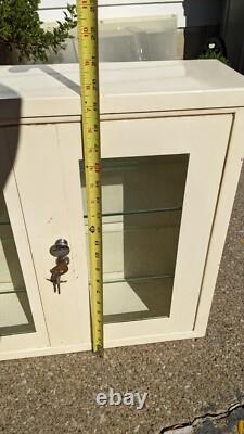 Vintage A. S. Aloe Art Deco Medical Cabinet Steel/Glass Floor/Wall Hanging