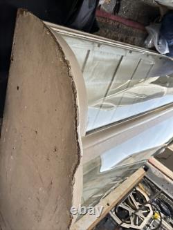 Vintage Antique China Cabinet Curved Beveled Glass Curio 4 Shelves Claw Feet