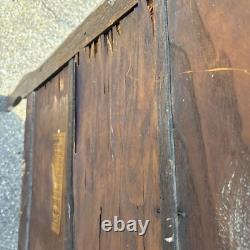 Vintage Antique China Cabinet Curved Beveled Glass Curio 4 Shelves Claw Feet