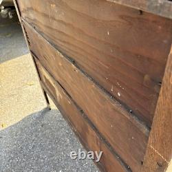 Vintage Antique China Cabinet Curved Beveled Glass Curio 4 Shelves Claw Feet