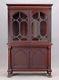 Vintage Antique Empire Style Mahogany Leaded Glass Bookcase China Cabinet