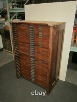 Vintage Antique Hamilton Printers Type 30 Drawer Oak Wood Flat File Map Cabinet