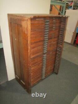 Vintage Antique Hamilton Printers Type 30 Drawer Oak Wood Flat File Map Cabinet