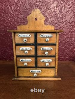 Vintage Antique Late 19th Century German Spice Cabinet, circa 1880-1900