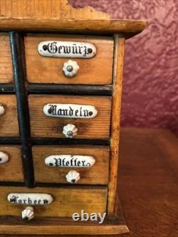 Vintage Antique Late 19th Century German Spice Cabinet, circa 1880-1900