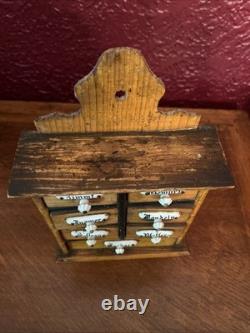 Vintage Antique Late 19th Century German Spice Cabinet, circa 1880-1900