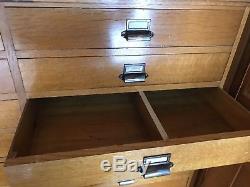 Vintage Antique Oak 24 Drawer Lawyers File Cabinet Apothecary Cupboard