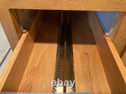 Vintage Antique Oak 4 Drawer Dovetailed Card Catalog Index File Counter Cabinet