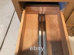 Vintage Antique Oak 4 Drawer Dovetailed Card Catalog Index File Counter Cabinet