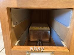 Vintage Antique Oak 4 Drawer Dovetailed Card Catalog Index File Counter Cabinet