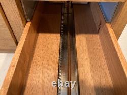 Vintage Antique Oak 4 Drawer Dovetailed Card Catalog Index File Counter Cabinet
