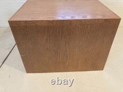 Vintage Antique Oak 4 Drawer Dovetailed Card Catalog Index File Counter Cabinet