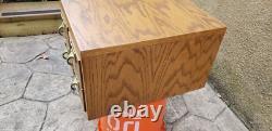 Vintage Antique Oak 4 Drawer LIBRARY CARD CATALOG Index File Counter Cabinet