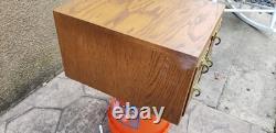 Vintage Antique Oak 4 Drawer LIBRARY CARD CATALOG Index File Counter Cabinet