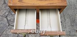 Vintage Antique Oak 4 Drawer LIBRARY CARD CATALOG Index File Counter Cabinet