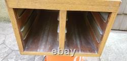 Vintage Antique Oak 4 Drawer LIBRARY CARD CATALOG Index File Counter Cabinet