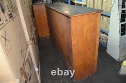 Vintage Antique Oak Apothecary Mail Station Storage Cabinet 78X18.5X44