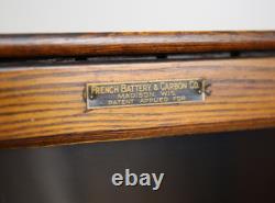 Vintage Antique Oak Display Case apothecary drawer Cabinet Batteries Flashlights