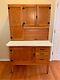 Vintage Antique Oak Hoosier Cabinet Withflour Bin, Tin Breadbox Drawer